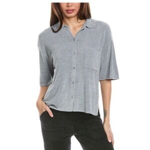 NWT Barefoot Dreams Womens Cozychic Ultra Lite Cropped Shirt Size L